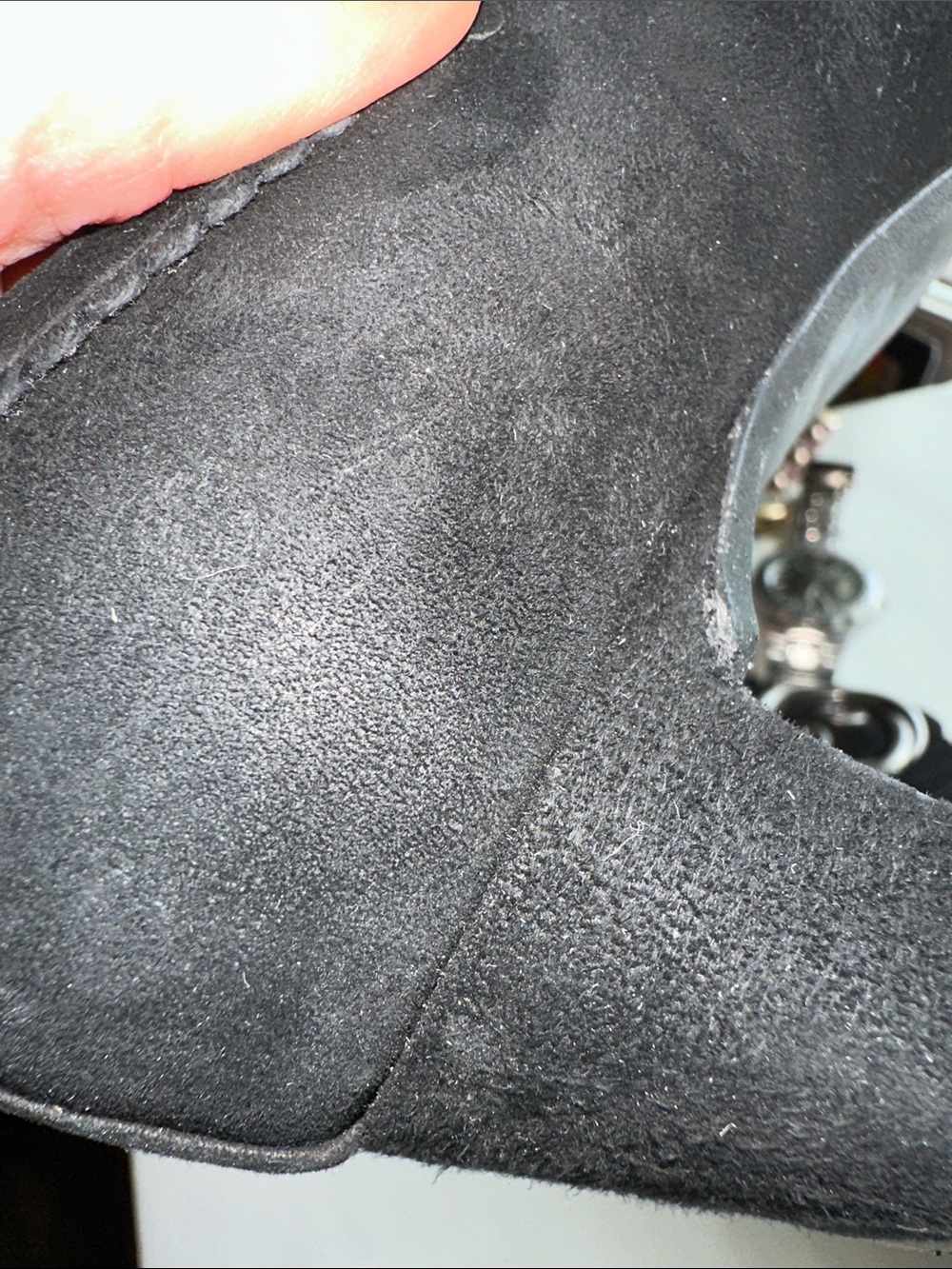 Stuart Weitzman Black Suede Loafers with Silver Buckle - Picture 6 of 7